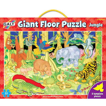 Velké podlahové puzzle - Zvířátka v džungli